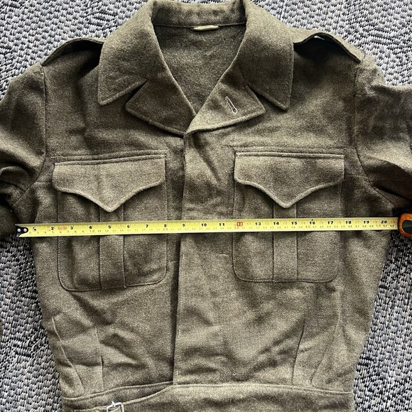 Vintage Canadian Military Uniform Men's Small Green Battle Dress Blouse 1950s - Picture 6 of 16